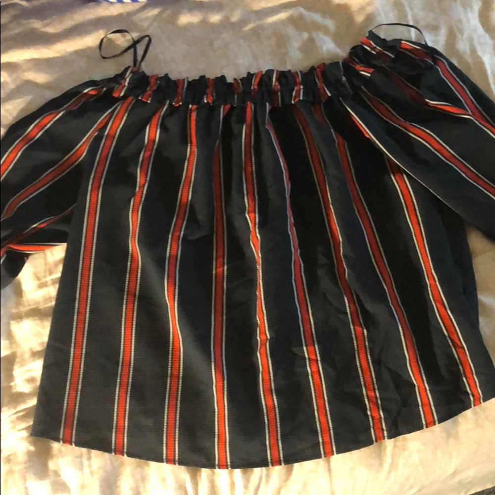 Ruffled and striped blouse